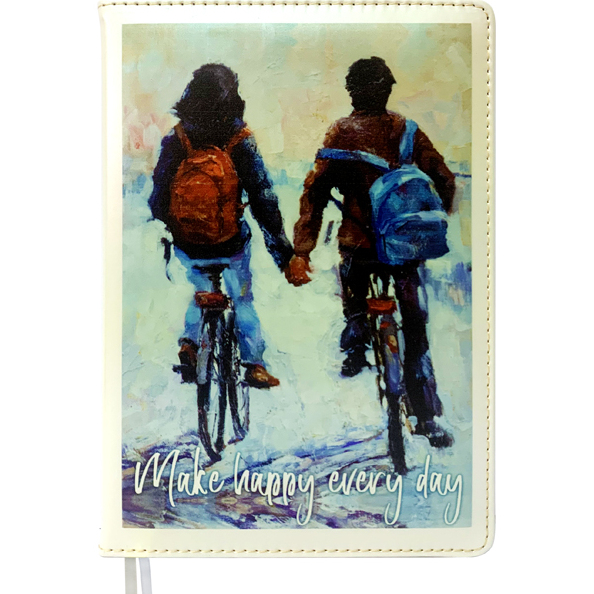 Ежедневник недатированный 'deVENTE.Couple on bicycles', А5 , 320 стр , белая бумага, 2234478