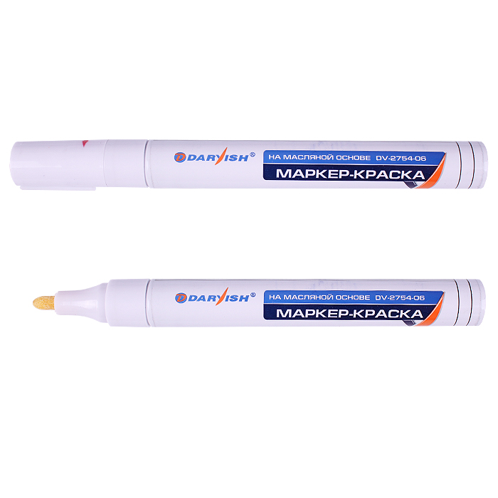 Маркер-краска Darvish 2 мм., на масл. основе, белый, DV-2754-06