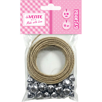 Бубенчики металлические, deVENTE DIY Silver Bells, для рукоделия, 8-10 мм, 15 шт. серебро, 80001586