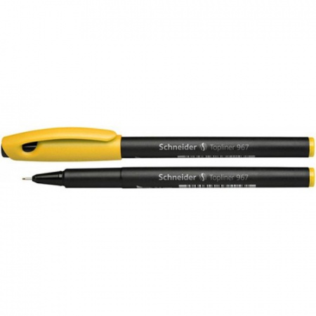 Ручка капиллярная Schneider "Topliner 967" 0.4 мм., желтая.