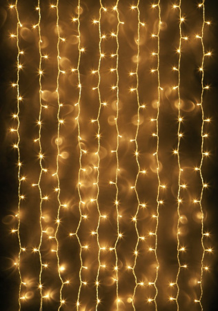 Изображение Гирлянда "Занавес", 1,5 х 1,5 метра , (160 ламп), желтая, 160L от интернет-магазина КИТ