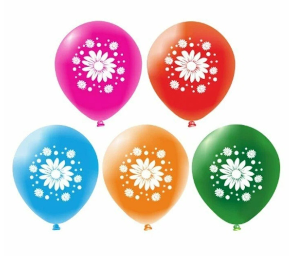 Набор воздушных шаров 12';30 см, 'Ромашки', (5 шт;уп), Ч01347
