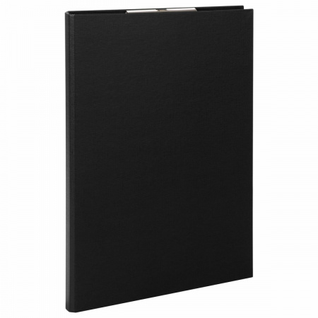 Папка-планшет STAFF "EVERYDAY", А4 (230х314 мм), с прижимом и крышкой, картон/бумвинил, черная