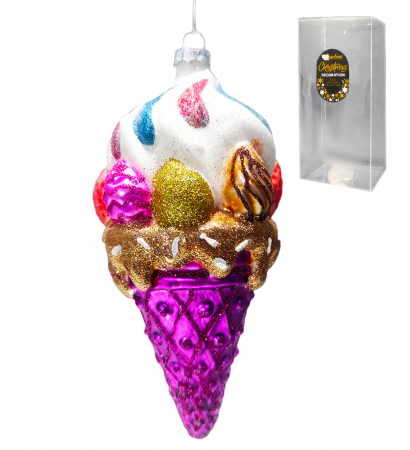 Изображение Елочная игрушка DARLENS ,"Мороженное", 7,3х7,3х16 см, стекло, DL-DRL02303 от интернет-магазина КИТ