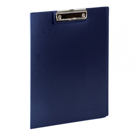 Папка-планшет А4 STAFF с прижимом и крышкой , синяя, 229220