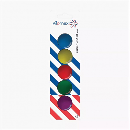 Магниты для доски цветные Attomex 5 шт 30 мм, 6021701