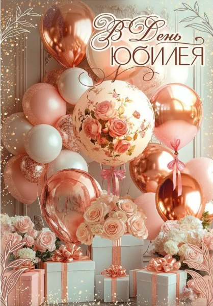 Открытка А4, 'В День Юбилея', 50000568